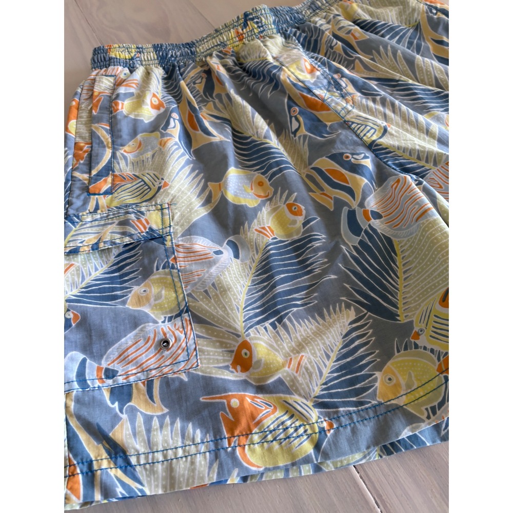 Tori Richard Mens XL Swim Trunks Blue Tropical Fish Mesh Lined Board Shorts 6in - Picture 2 of 12